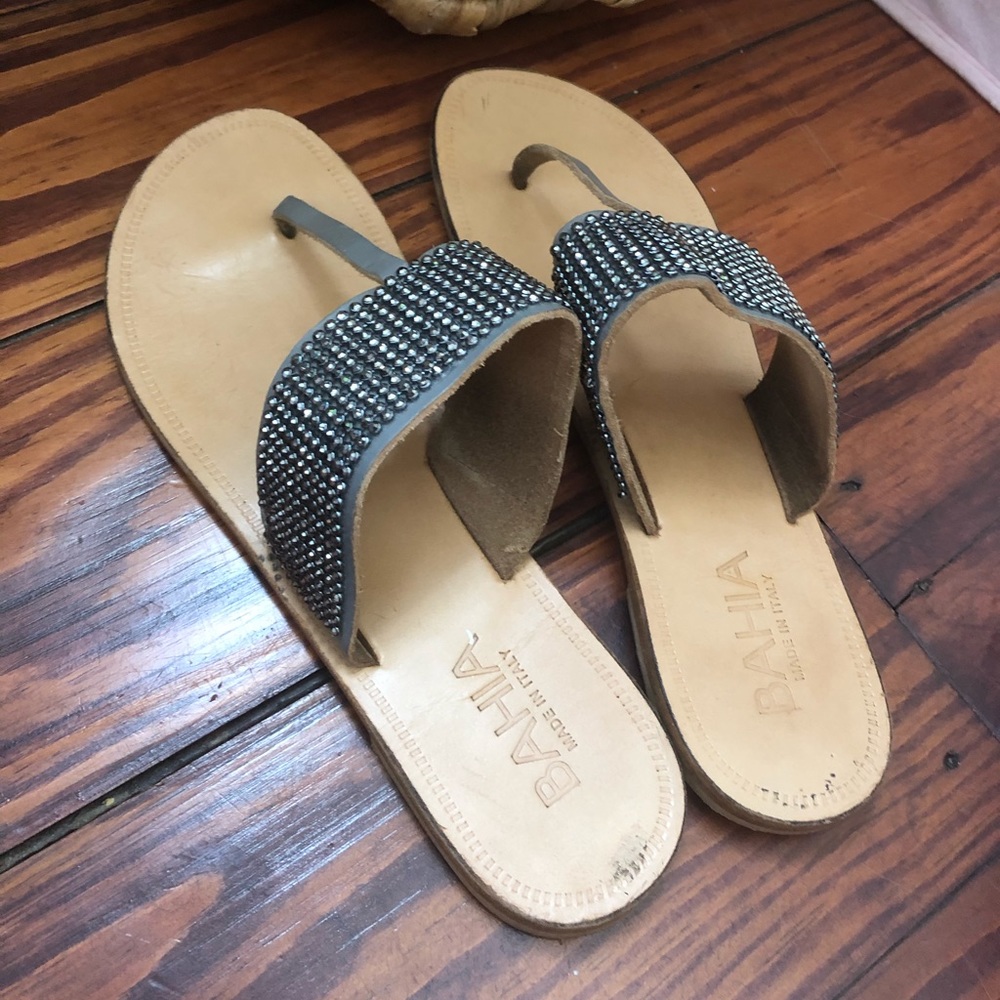 Gray Sparkly Sandals